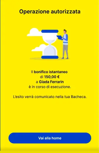 bonifico istantaneo poste conferma operazione